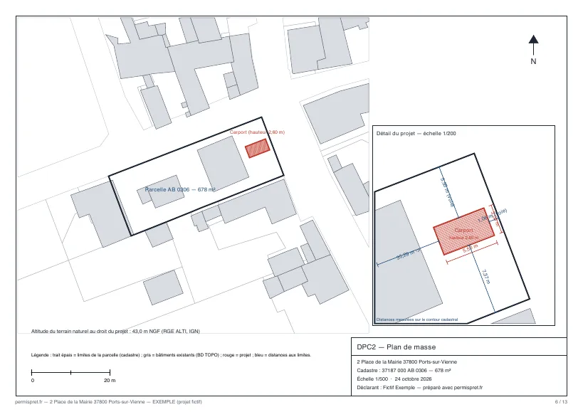 Dossier d'exemple : plan de masse coté