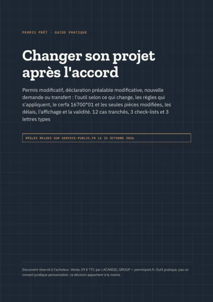 Guide du permis modificatif (PDF) : page de couverture