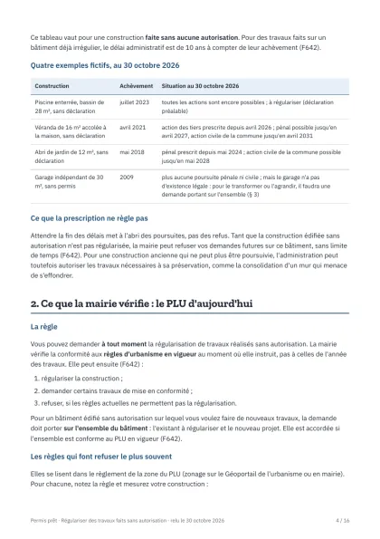 Guide de la régularisation (PDF) : page des exemples datés