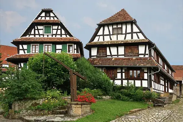 Maisons à colombages du village d'Hunspach, en Alsace